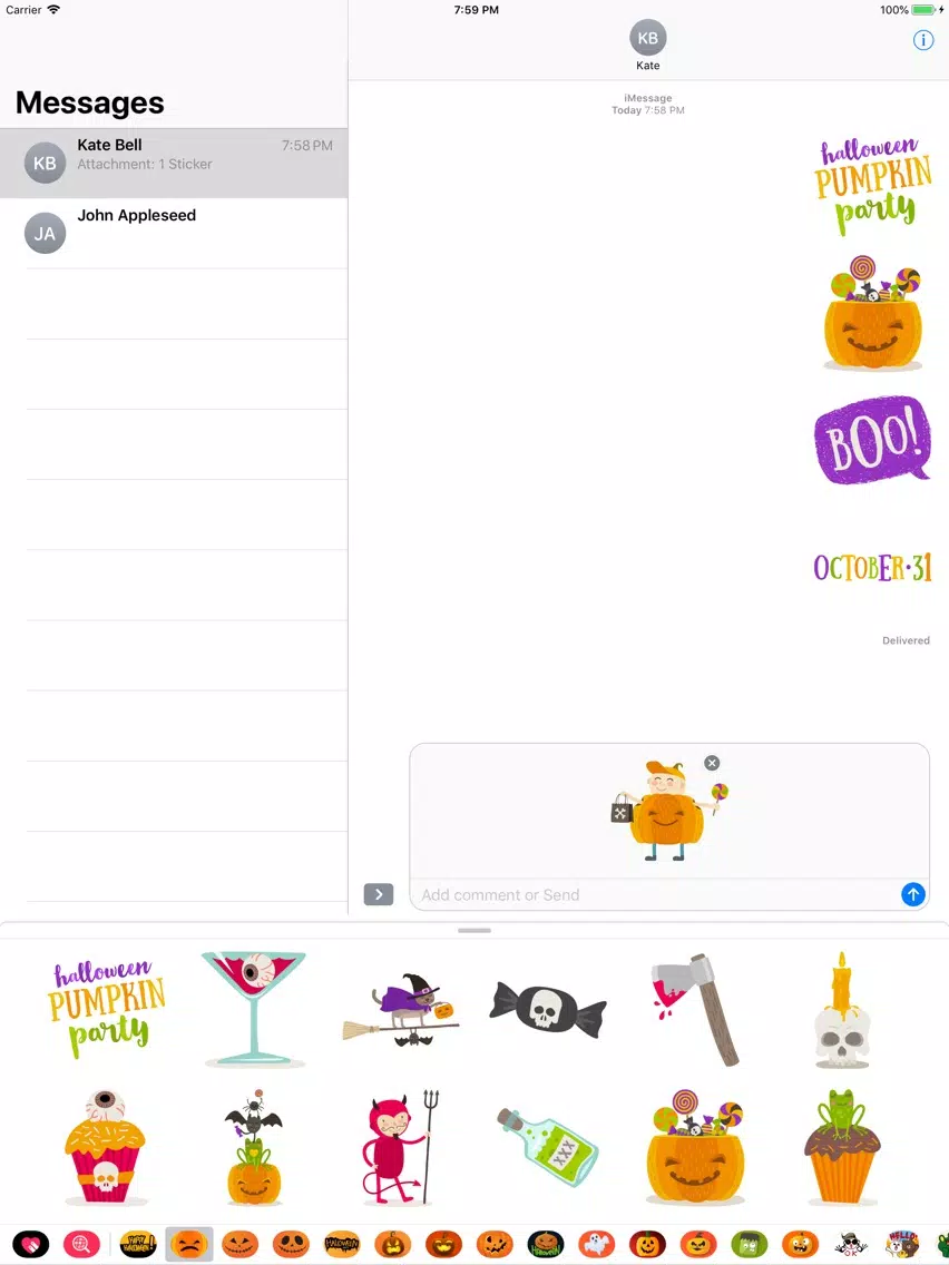 ภาพหน้าจอของ Happy Halloween Bloody Sticker iPad 