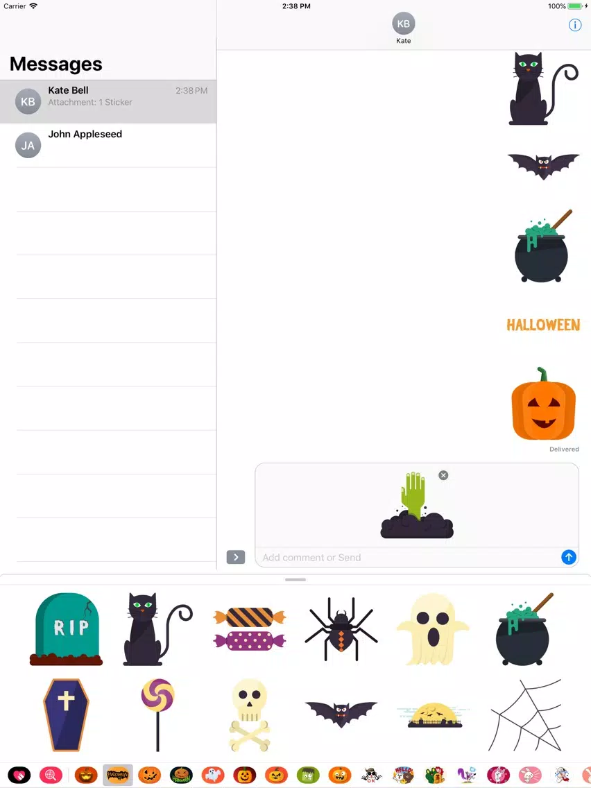 Happy Halloween Crawly Sticker iPad  스크린샷
