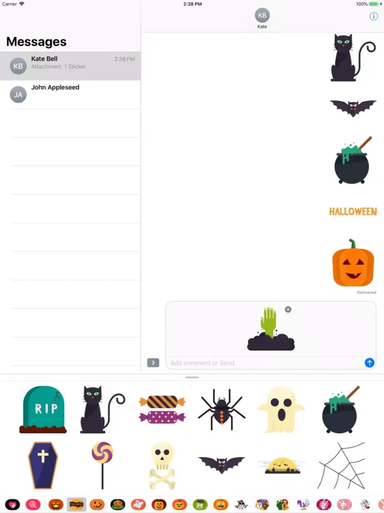 Happy Halloween Crawly Sticker iPad  スクリーンショット