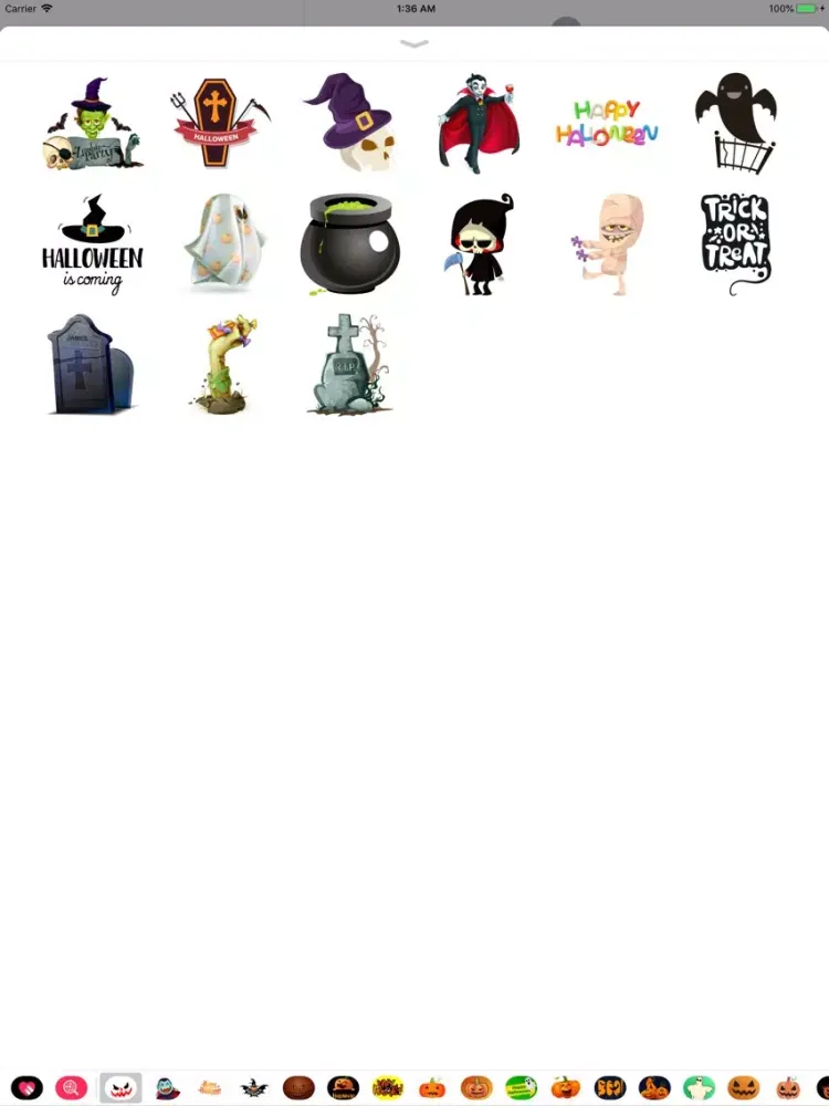 Ảnh chụp màn hình của Happy Halloween Grisly Sticker iPad 