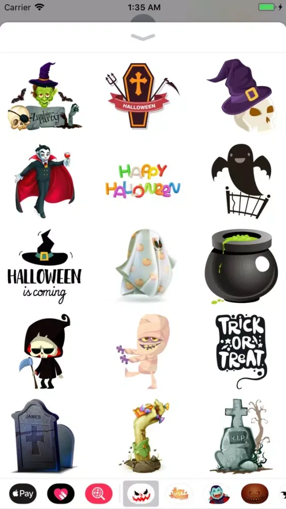 Ảnh chụp màn hình của Happy Halloween Grisly Sticker