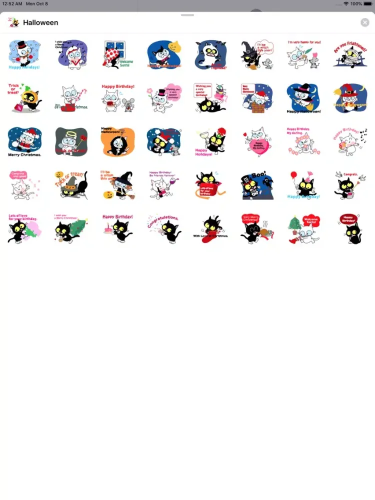 Tangkapan layar Happy Halloween Emo Sticker IM iPad 
