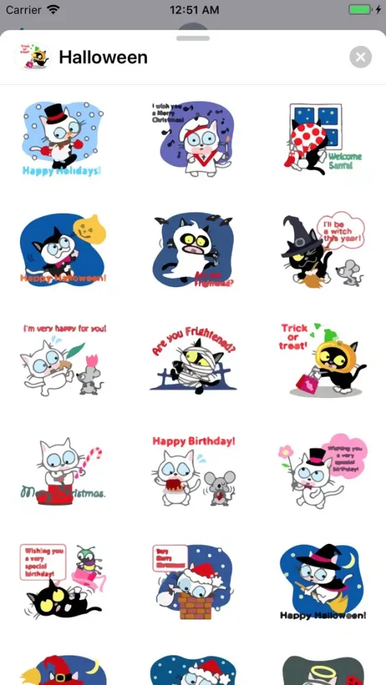 Tangkapan layar Happy Halloween Emo Sticker IM