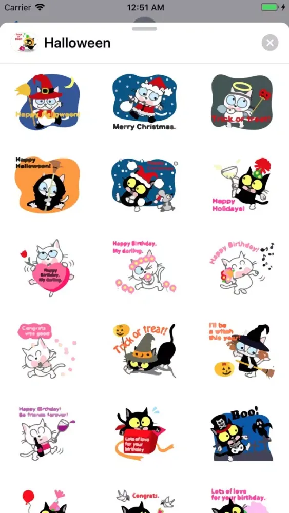 Tangkapan layar Happy Halloween Emo Sticker IM