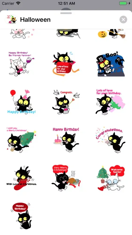 Tangkapan layar Happy Halloween Emo Sticker IM