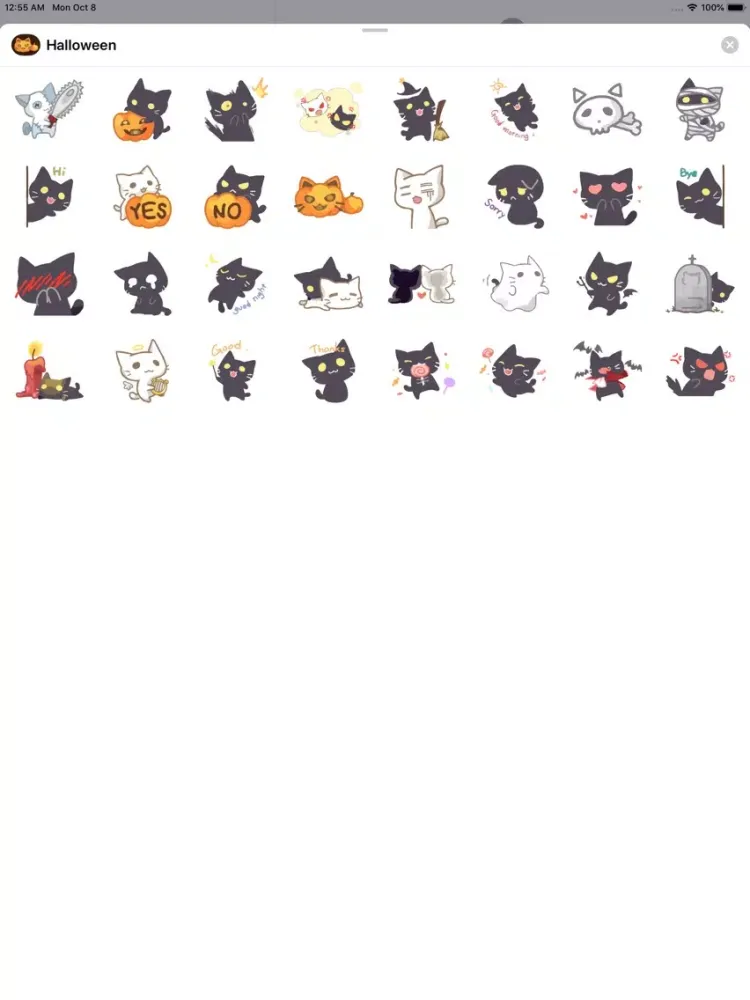Halloween Kitty Cat Emojis App iPad  Screenshots