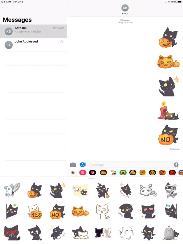 Halloween Kitty Cat Emojis App iPad  Screenshots