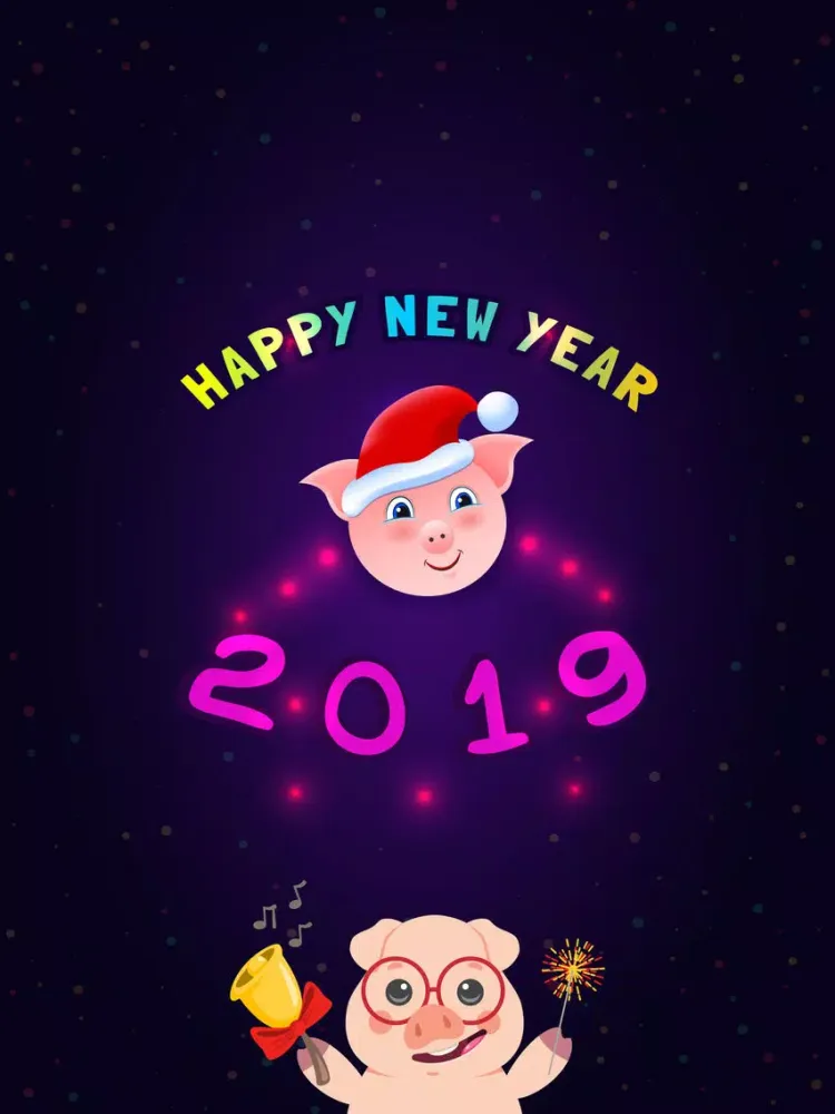 Piggy New Year's Eve Stickers iPad 应用截图