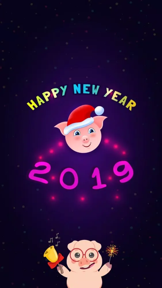 Piggy New Year's Eve Stickers应用截图
