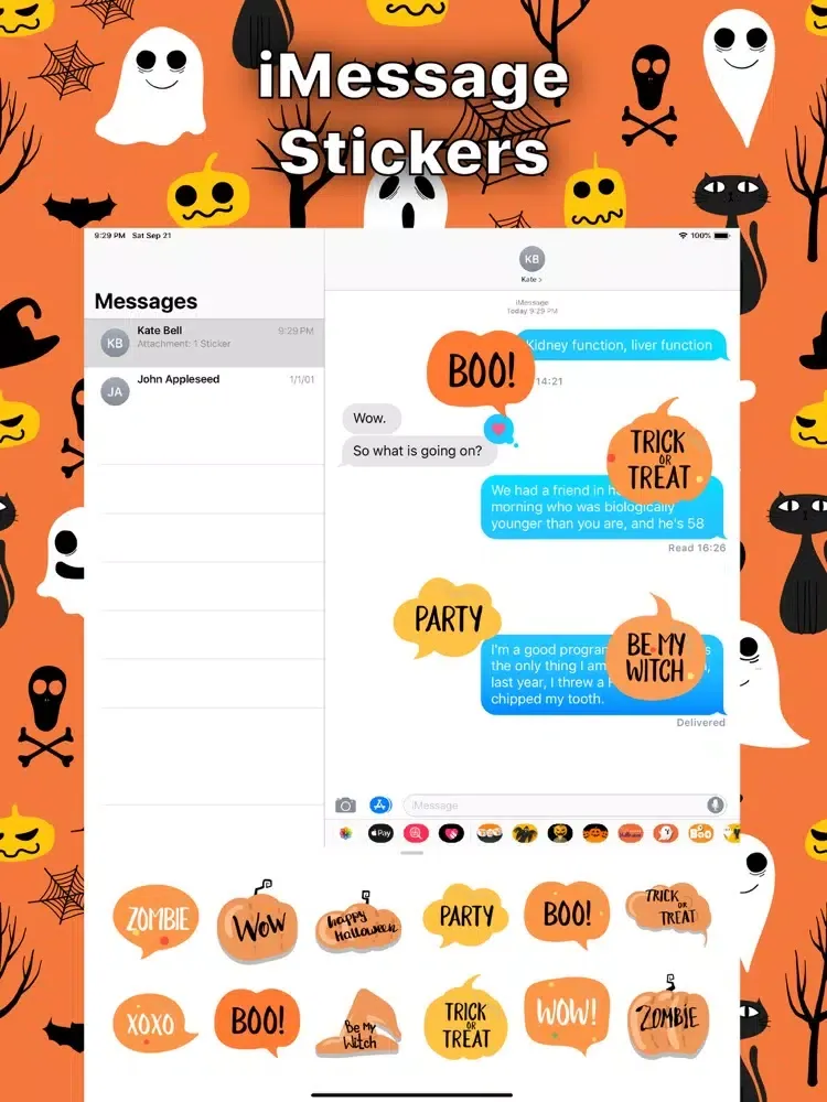 Tangkapan layar Halloween Sticker Bubbles Pack iPad 