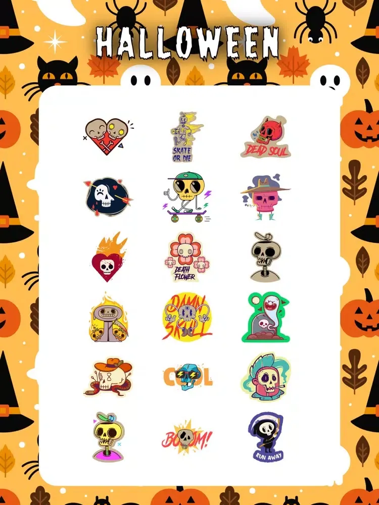 Halloween Ghostly Sticker App iPad  स्क्रीनशॉट