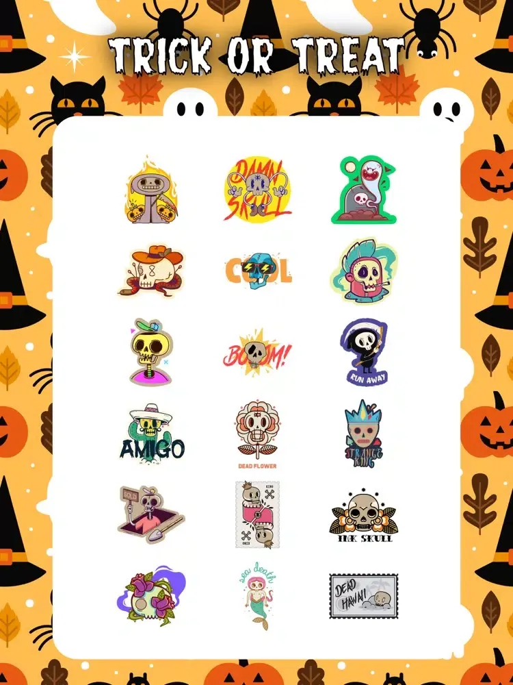 Halloween Ghostly Sticker App iPad  स्क्रीनशॉट