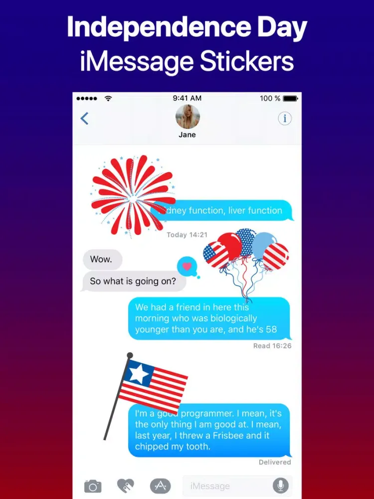 Tangkapan layar I Love United States Sticker iPad 