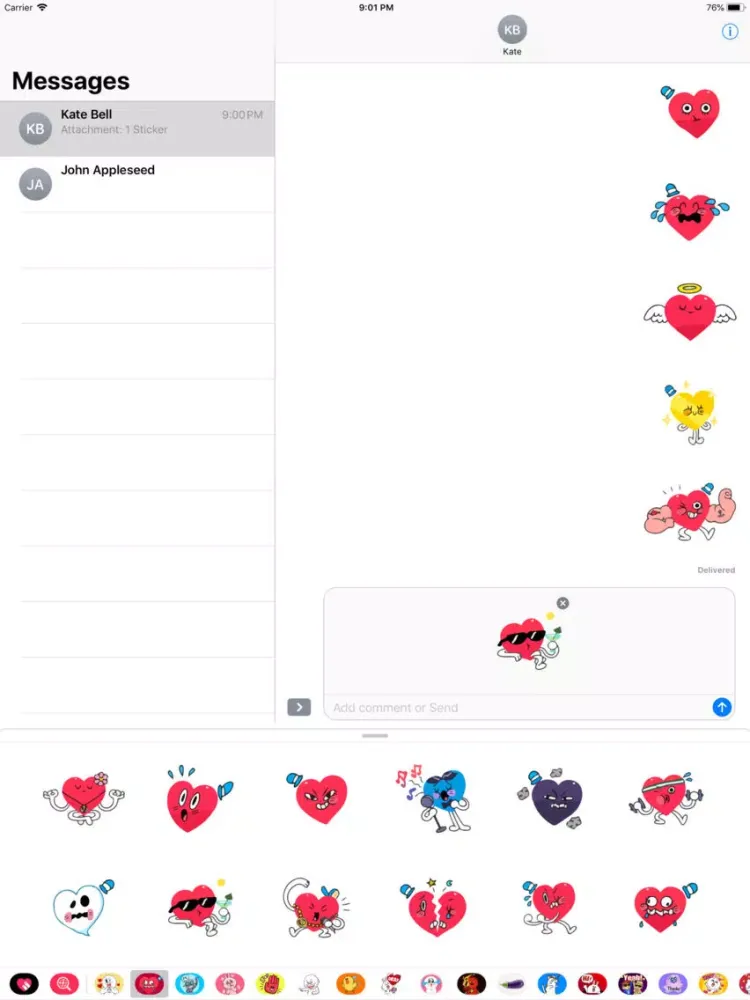 Love Emojis Lovely Emotes Pack iPad 应用截图