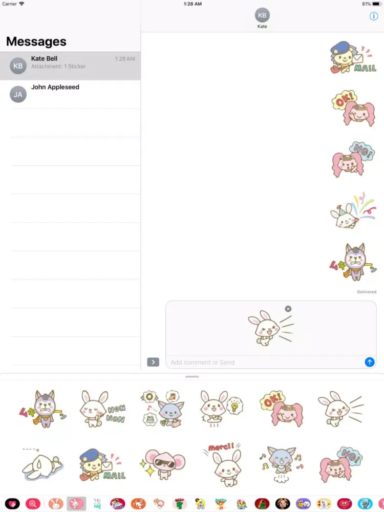 Скриншоты Bun Bun Emotes Sticker Pack IM iPad 
