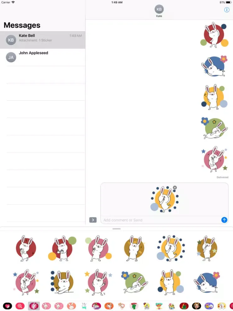 Captures d'écran de Bunny Funny Emojis Sticker Emo iPad 