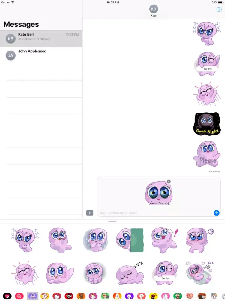 Tangkapan skrin Jolly Jelly Emojis Sticker App iPad 
