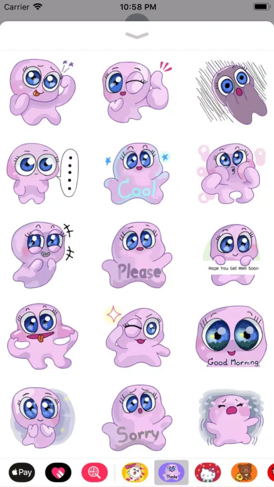 Tangkapan skrin Jolly Jelly Emojis Sticker App