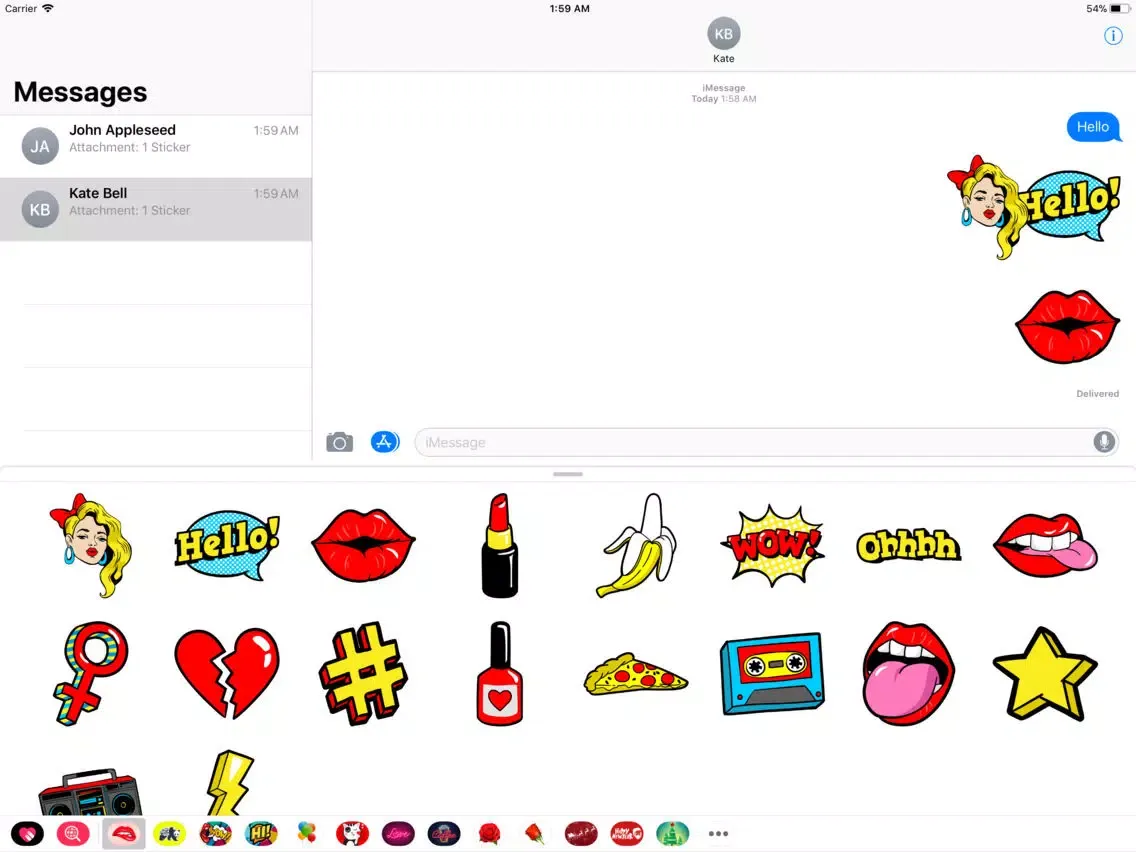 Naughty Girl Expression Emojis iPad  Screenshots