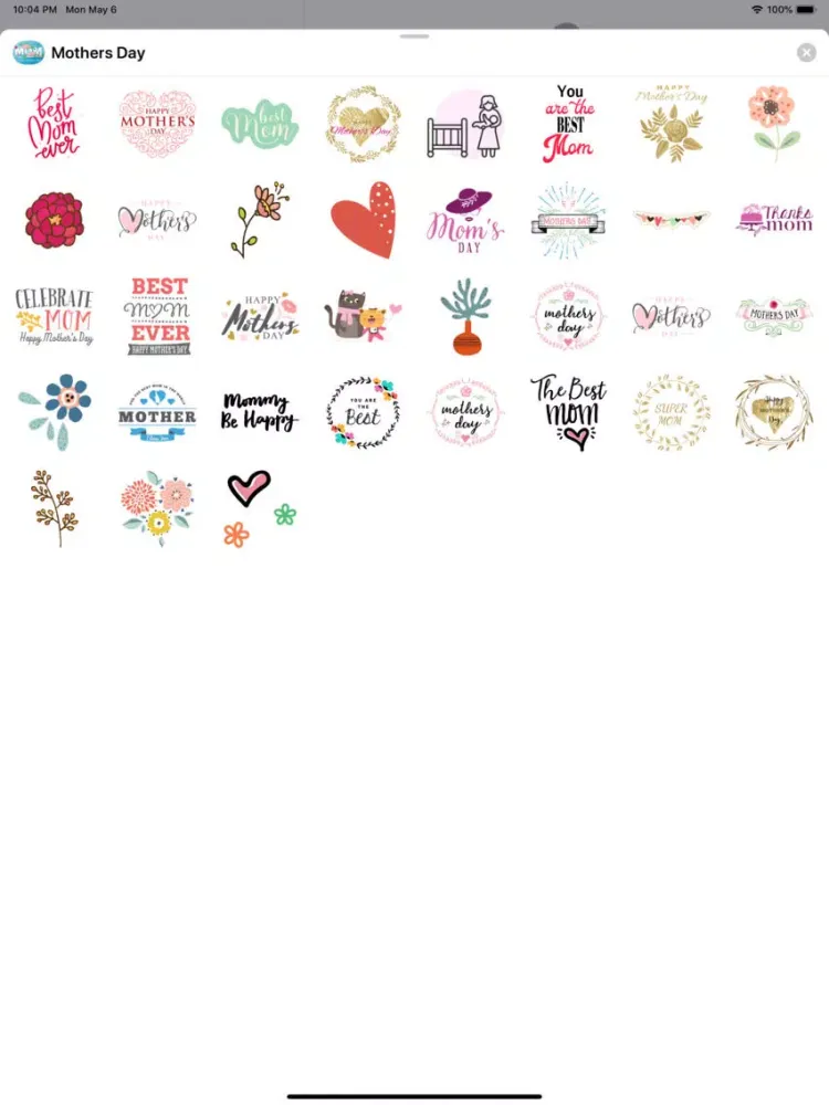 Mother's Day Greeting Stickers iPad  스크린샷