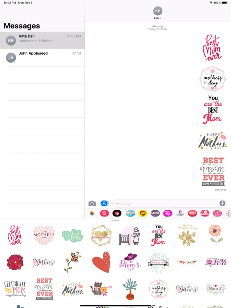 Mother's Day Greeting Stickers iPad  스크린샷