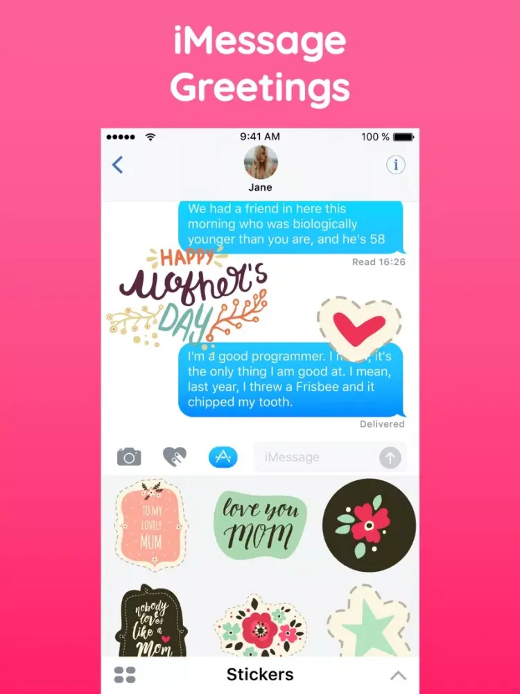 Mother's Day Love Stickers App iPad  Screenshots