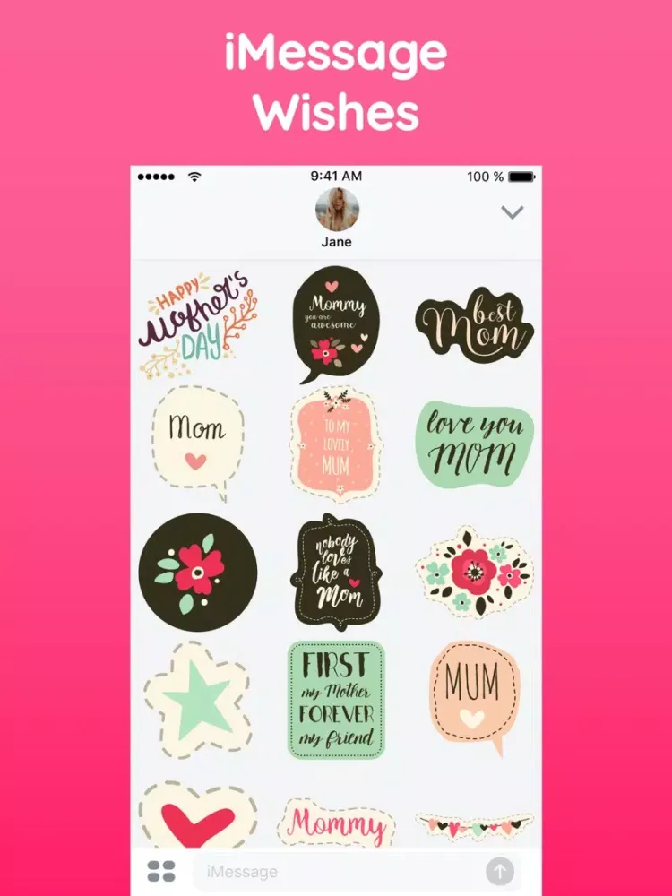 Mother's Day Love Stickers App iPad  Screenshots