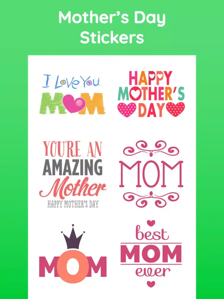Capturas de tela do Happy Mothers Day Sticker App iPad 