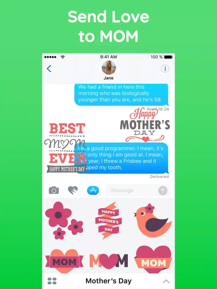 Capturas de tela do Happy Mothers Day Sticker App iPad 