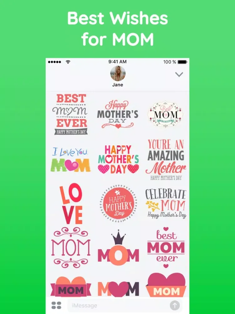 Capturas de tela do Happy Mothers Day Sticker App iPad 