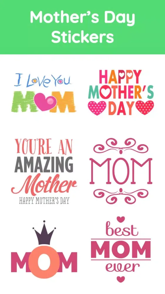 Capturas de tela do Happy Mothers Day Sticker App