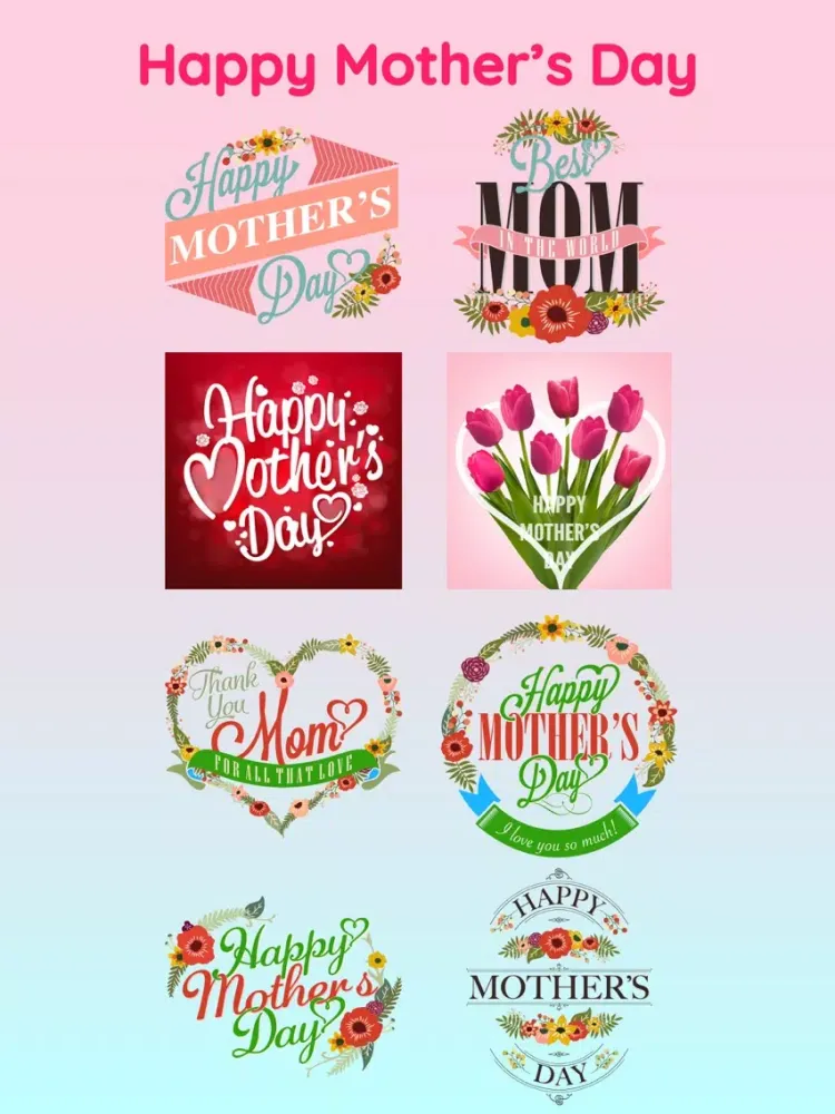 Zrzuty ekranu Mothers Day 2018 Sticker Pack iPad 