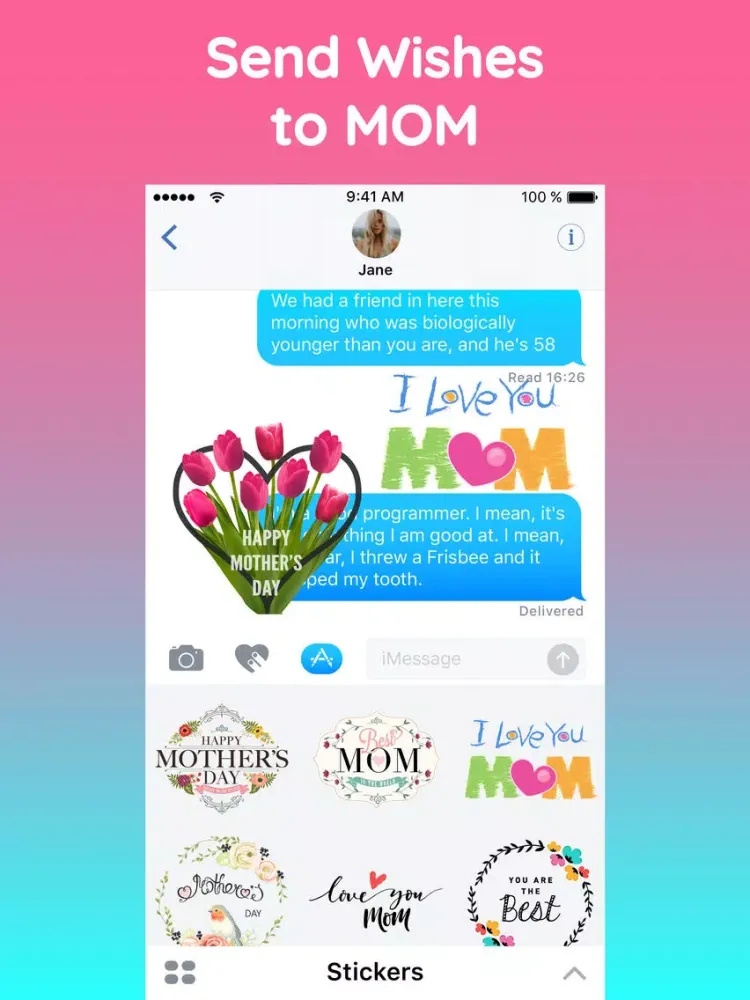 Zrzuty ekranu Mothers Day 2018 Sticker Pack iPad 