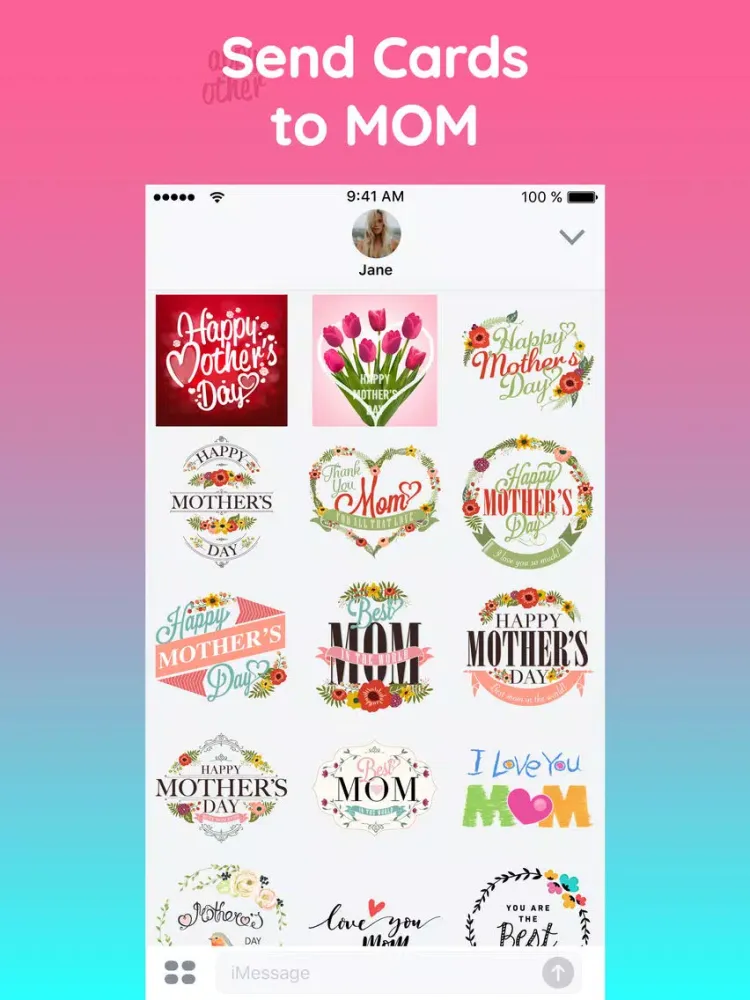Zrzuty ekranu Mothers Day 2018 Sticker Pack iPad 