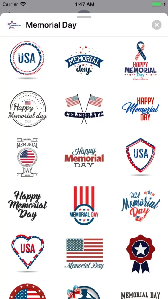 Zrzuty ekranu Memorial Day Cards & Wishes V