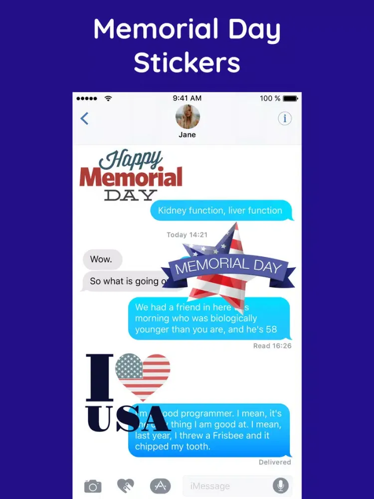 Memorial Day Greetings Sticker iPad  Screenshots