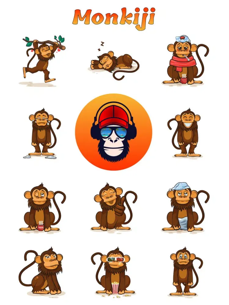 Monkiji - Funny Monkey Emoji Text Chat Stickers iPad  سکرین شاٹس
