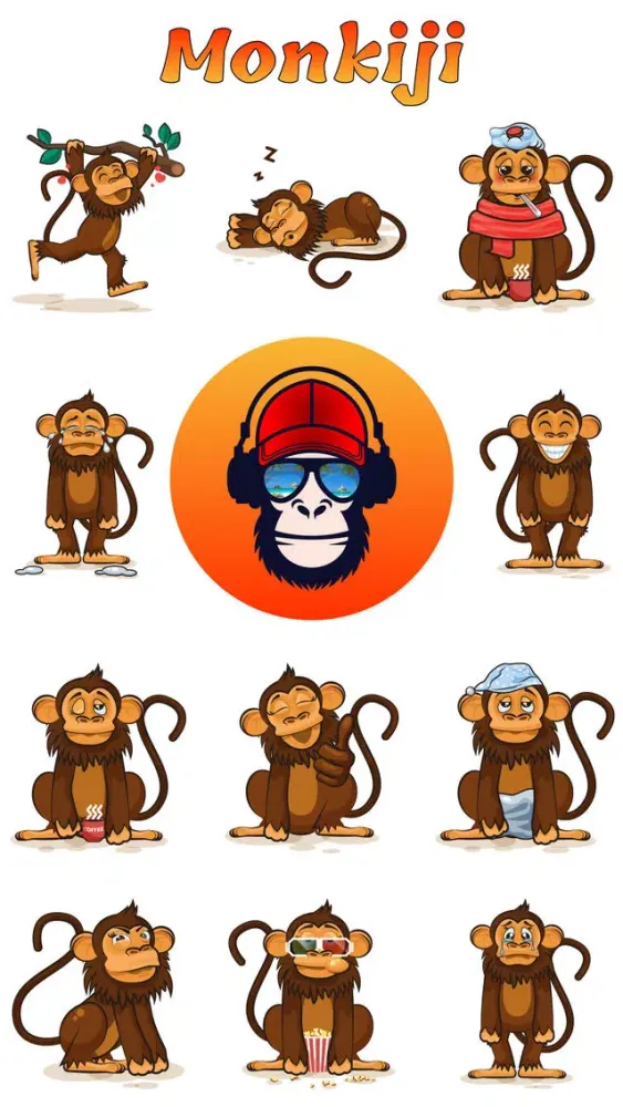 Monkiji - Funny Monkey Emoji Text Chat Stickers سکرین شاٹس