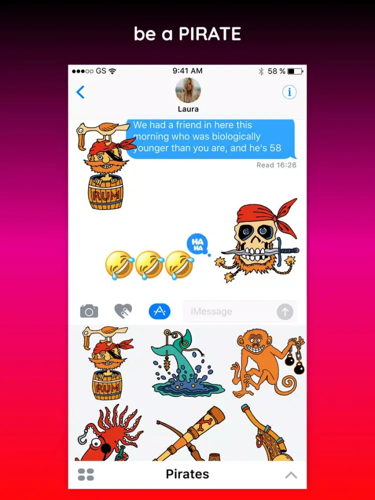 Pirates - Funny Cartoon & Comic Text Chat Stickers iPad  Screenshots