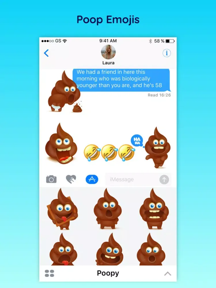 Poopy - Funny Poop Emoji Text Moji Chat Stickers iPad 应用截图