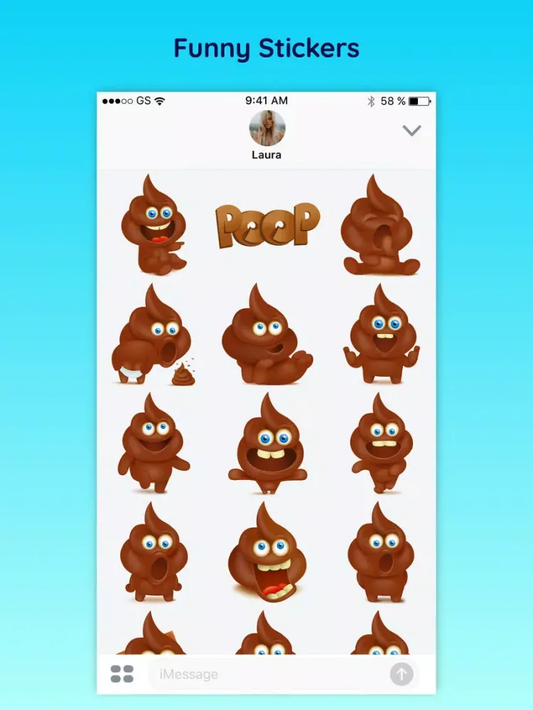 Poopy - Funny Poop Emoji Text Moji Chat Stickers iPad 应用截图