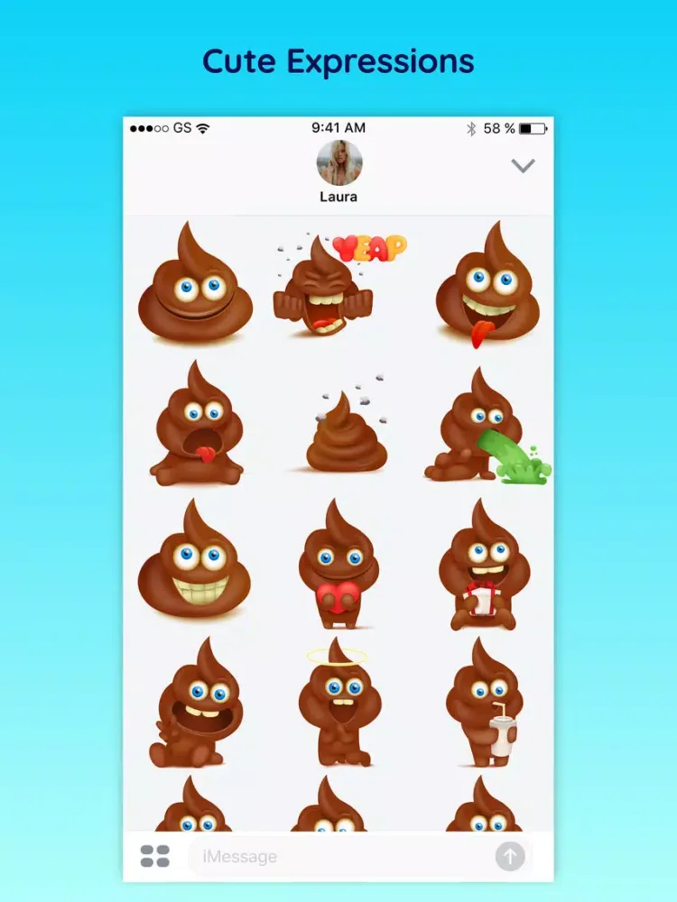 Poopy - Funny Poop Emoji Text Moji Chat Stickers iPad 应用截图