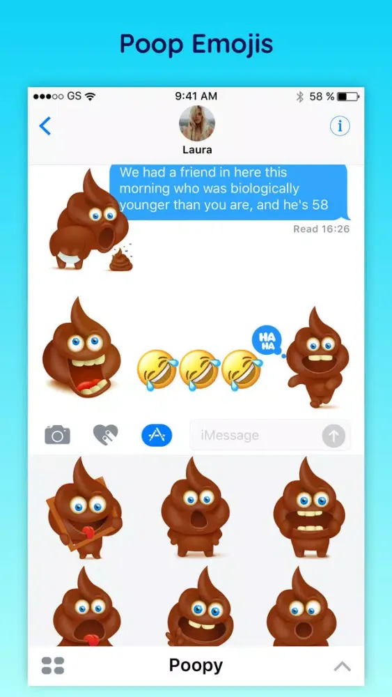 Poopy - Funny Poop Emoji Text Moji Chat Stickers应用截图