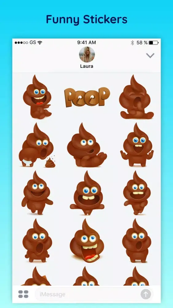 Poopy - Funny Poop Emoji Text Moji Chat Stickers应用截图