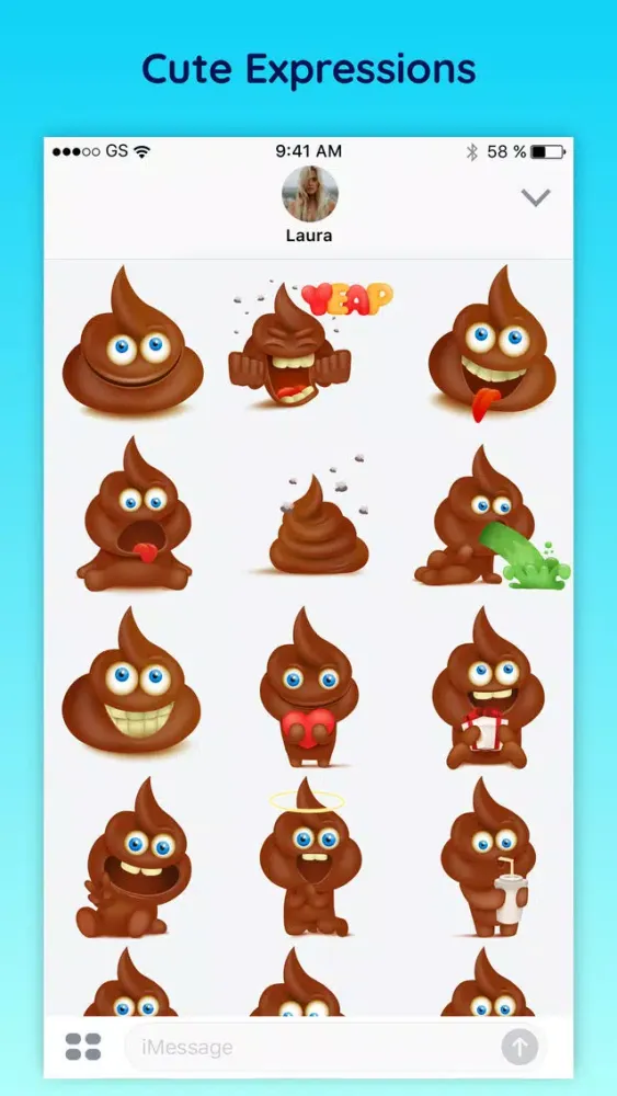 Poopy - Funny Poop Emoji Text Moji Chat Stickers应用截图