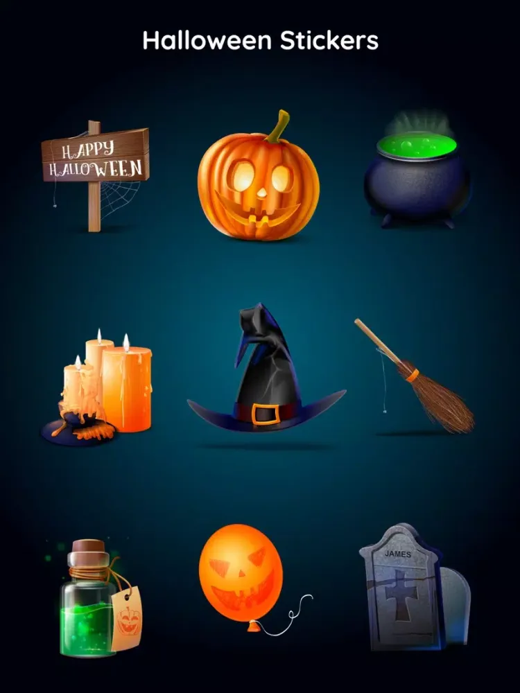 Pumpkin 3D Halloween Emojis iPad Screenshots