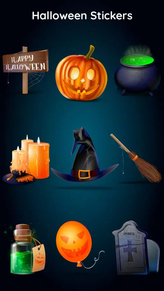 Pumpkin 3D Halloween Emojis Screenshots