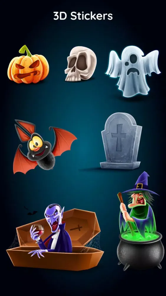 Pumpkin 3D Halloween Emojis Screenshots