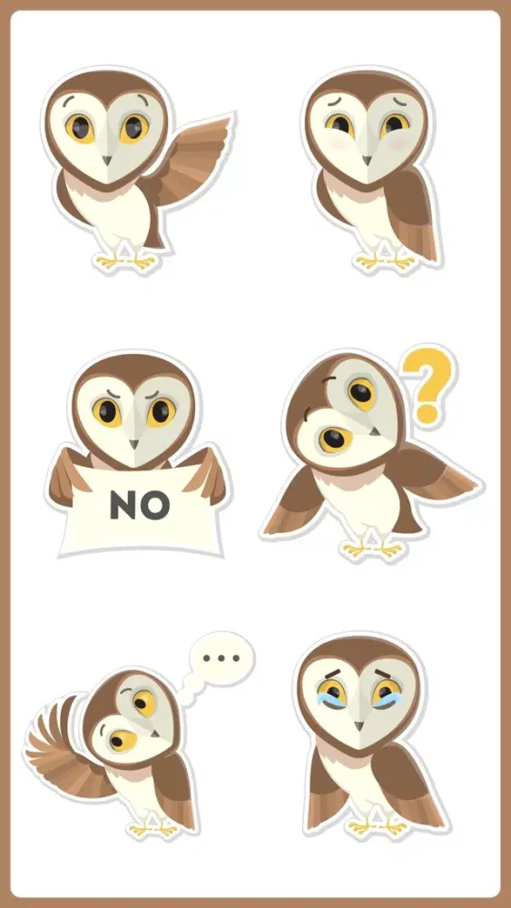 Zrzuty ekranu Owl don't Growl Stickers Emoji