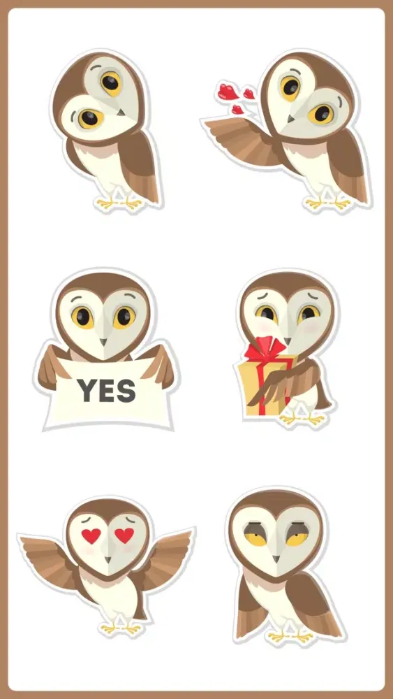 Zrzuty ekranu Owl don't Growl Stickers Emoji